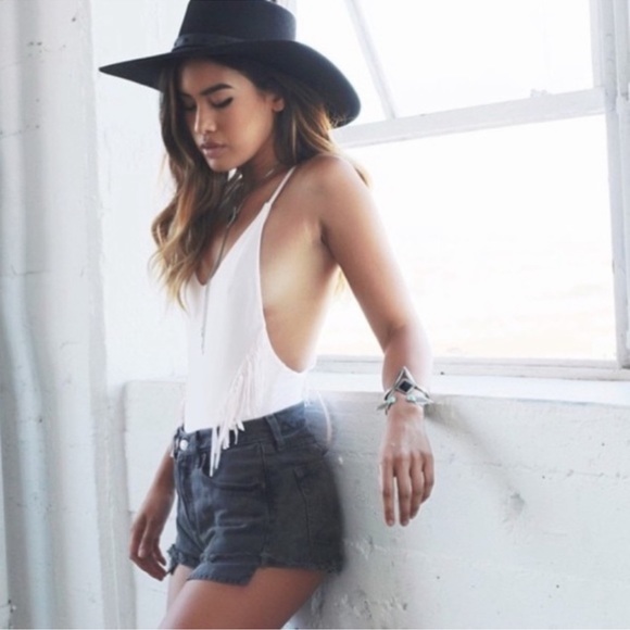 🎁NWT Free People x Amuse society one piece fringe swimsuit - Picture 5 of 13